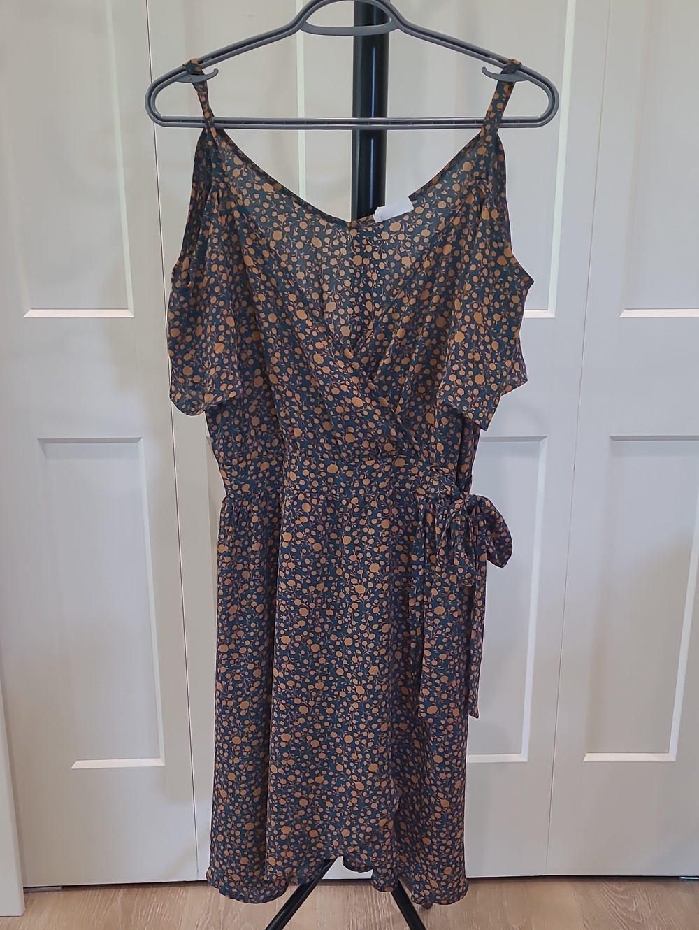 Sienna Sky Green Dress with Tan Floral Print